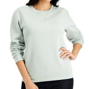 🆕 Karen Scott Aqua Chill Heather Sweatshirt XL - Everyday Chic Comfort - NWT